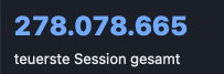 278.078.665. Jays Screenshot: die teuerste Session, gesamt.